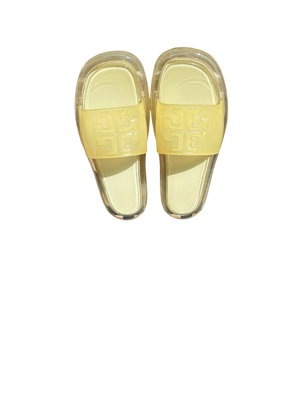 Tory Burch New Ivory Bubble Jelly Slide Sandals with Embossed Logo - size 11 - Picture 5 of 6
